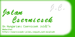jolan csernicsek business card